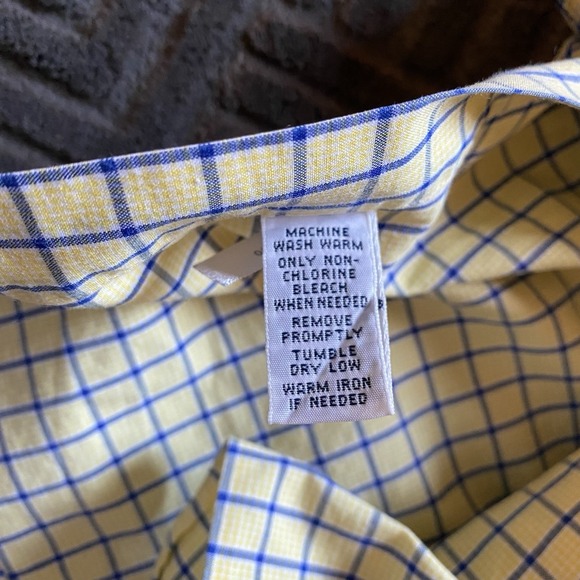 Ralph Lauren Button Down Shirt Men's XXL Yellow Blue Plaid - Picture 8 of 8